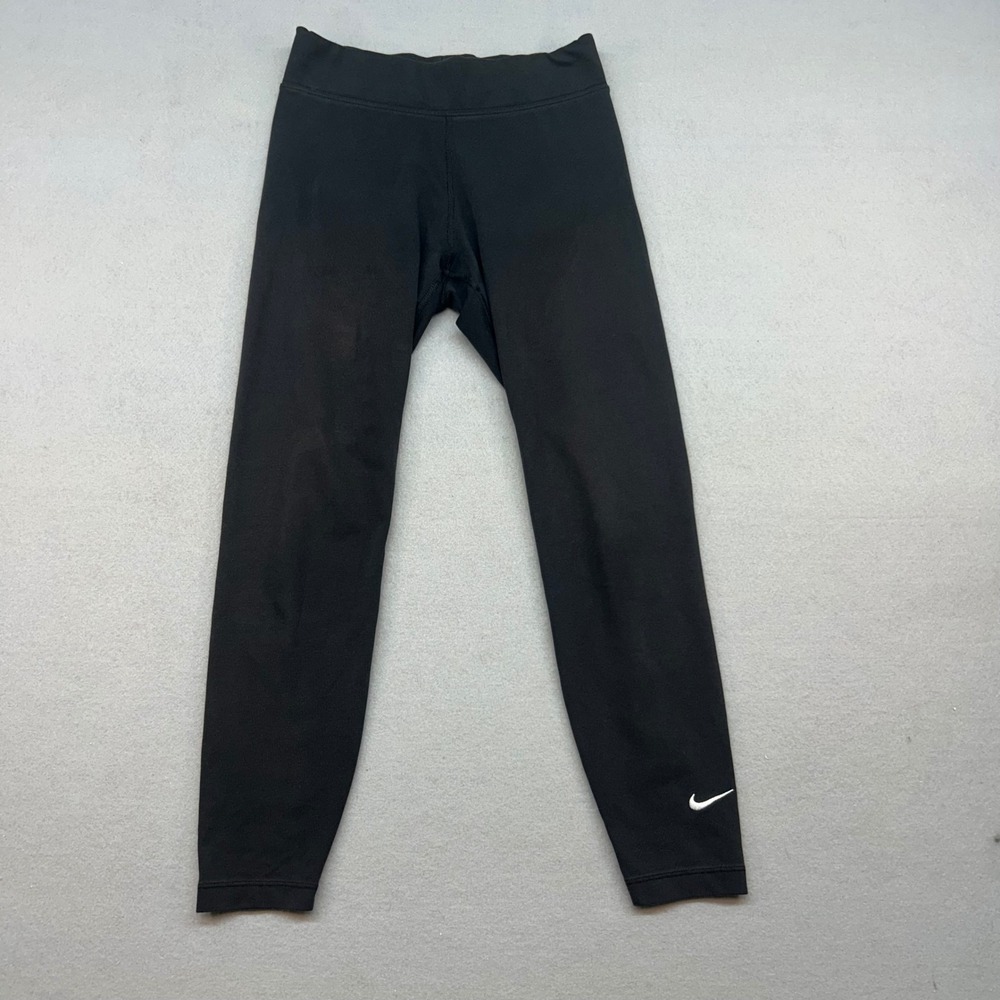 Nike Womens Black Activewear Leggings Small Athletic Pants Swoosh Logo